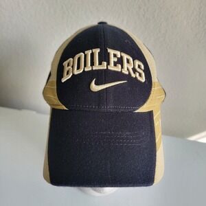 Purdue Boilermakers Boilers Nike Team Cap Hat Flex Band 2‎ Tone Bill Black Gold
